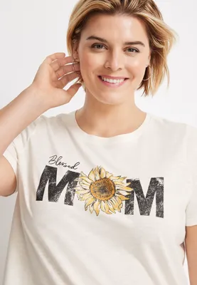 Plus Blessed Mom Graphic Tee