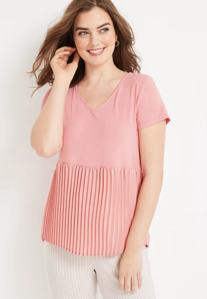 Maurices Pleated Babydoll Blouse