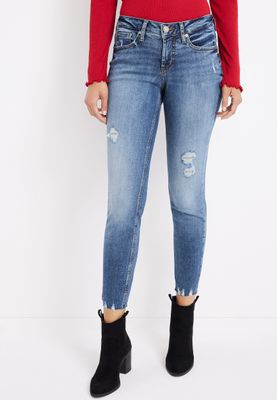 Silver Jeans Co.® Suki Skinny Curvy Ripped Mid Rise Jean
