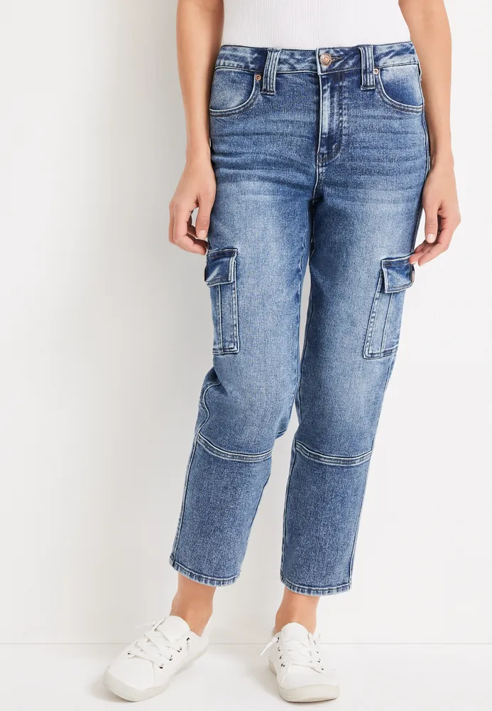 m jeans by maurices™ Everflex™ Straight Mid Rise Cuffed Hem Jean