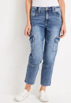 m jeans by maurices™ Straight High Rise Cargo Ankle Jean
