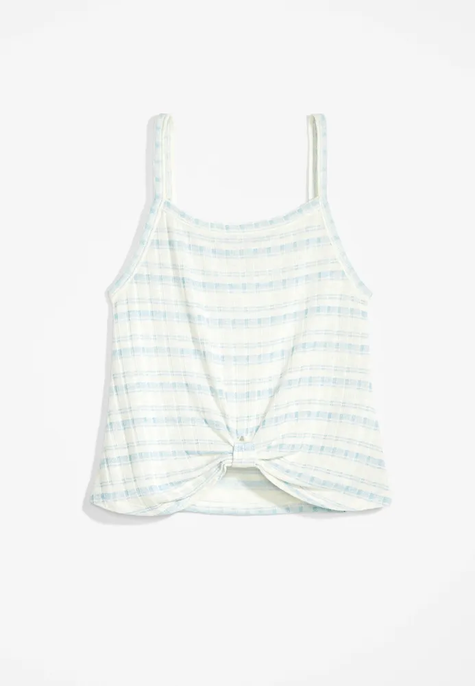 Girls Striped Front Knot Cami
