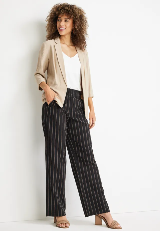 Express Editor Mid Rise Pinstripe Flare Pant