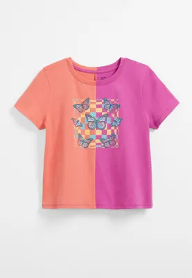 Girls Colorblock Butterfly Graphic Tee