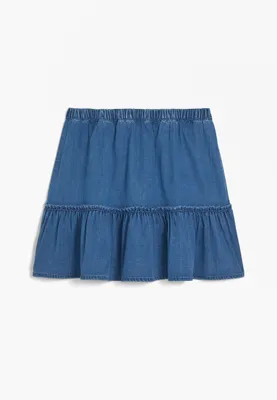 Girls Chambray Tiered Skirt