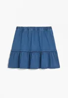 Girls Chambray Tiered Skirt