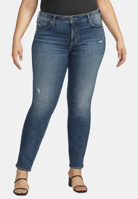 Plus Silver Jeans Co.® Elyse Straight Curvy Mid Rise Ripped Jean