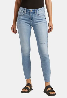 Silver Jeans Co.® Elyse Skinny Curvy Mid Rise Ripped Jean