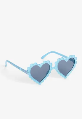 Girls Blue Heart Sunglasses 
