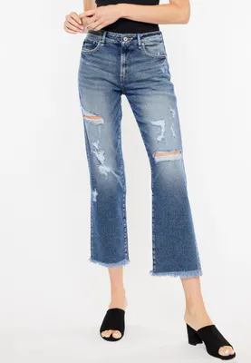 KanCan™ Ankle Straight High Rise Ripped Jean