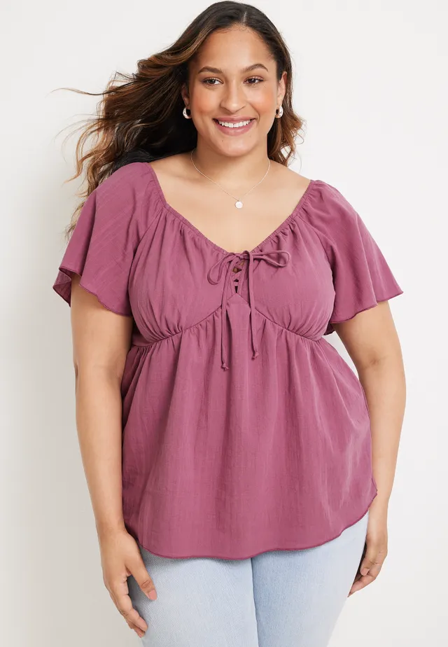 Maurices Pleated Babydoll Blouse