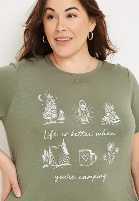 Plus Size Camping Graphic Tee
