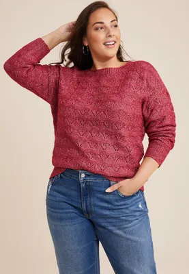 Plus Open Stitch Sweater
