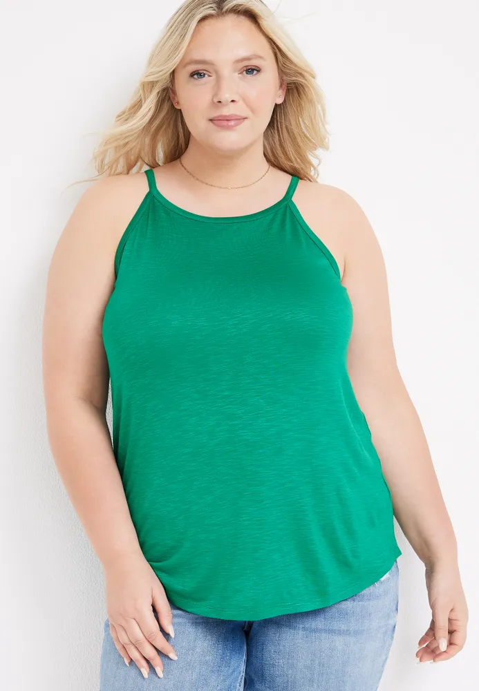 Plus Size 24/7 Flawless Floral V Neck Tank Top