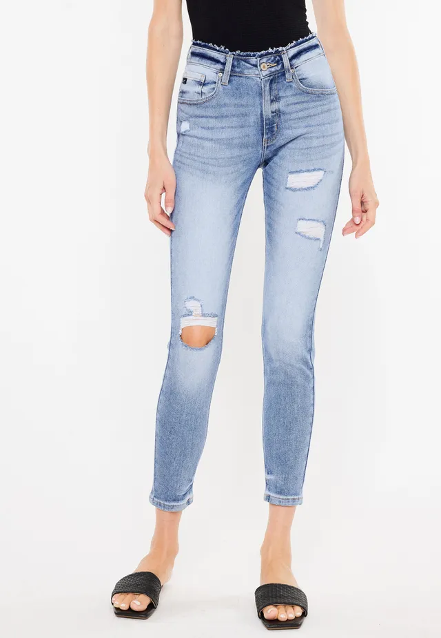 KanCan™ Skinny Mid Rise Frayed Hem Jean