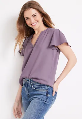 Atwood Flutter Sleeve Blouse