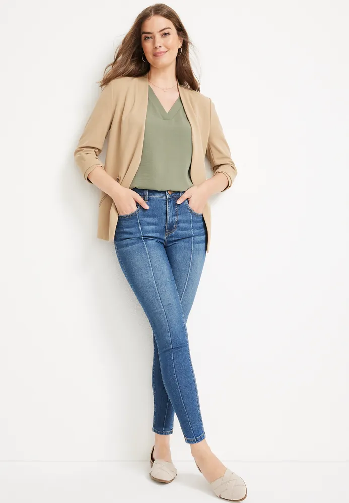 m jeans by maurices™ Slim Straight Ankle High Rise Jean