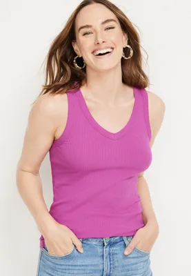 Highline Ribbed V Neck Tank Top
