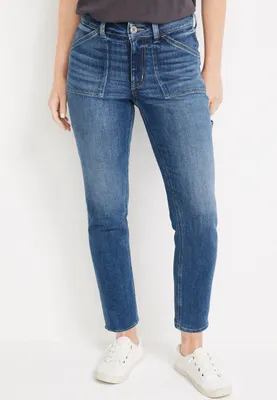 Levi's Women's 724 Dark Wash High Rise Straight Crop Jeans