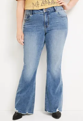 Plus m jeans by maurices™ Flare Cool Comfort High Rise Ripped Hem Jean