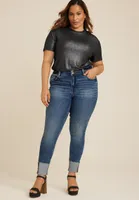 Plus edgely™ Super Skinny High Rise Curvy Double Button Jean