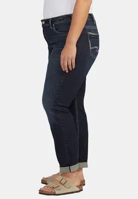 Plus Silver Jeans Co.® Boyfriend Mid Rise Embroidered Lurex Pocket Jean