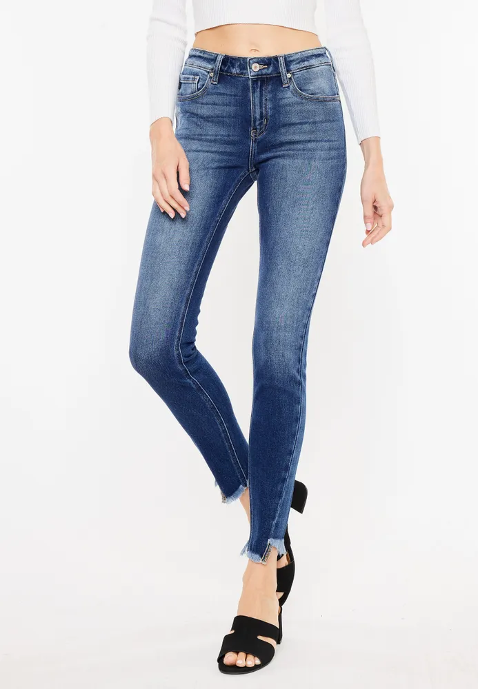 Plus Size KanCan™ Skinny Mid Rise Frayed Hem Jean