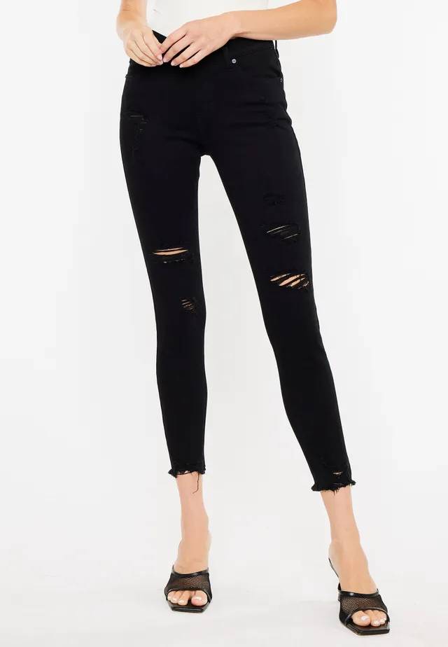 KanCan™ High Rise Dark Ripped Hem Skinny Jean