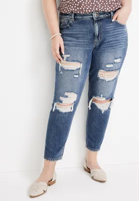 Plus KanCan™ Mom Nonstretch High Rise Ripped Jean