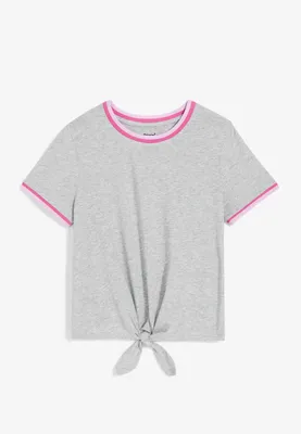 Girls Front Knot Tee