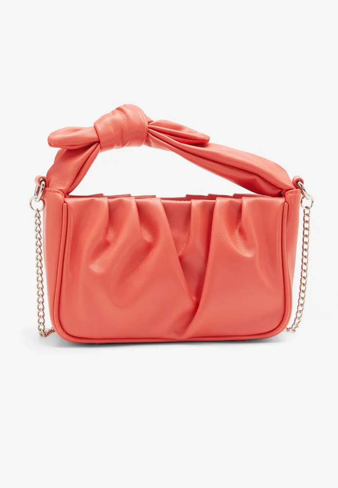 Girls Faux Leather Bow Crossbody Bag