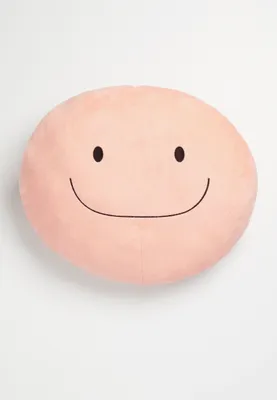 Girls Smiley Face Plush Pillow