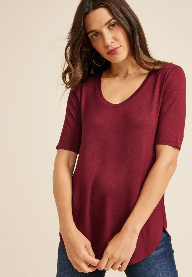 Maurices 24/7 Olivia Solid Scoop Neck Tunic Tee