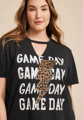 Plus Game Day Lightning Bolt Graphic Tee