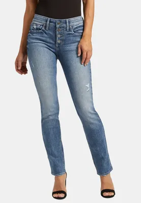Silver Jeans Co.® Suki Straight Curvy Mid Rise Button Fly Jean