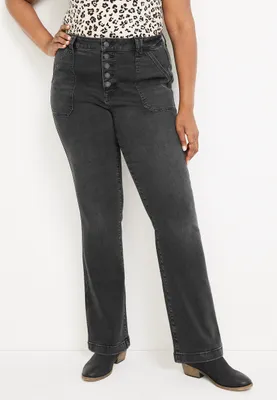 Plus m jeans by maurices™ Black Barely There Bootcut High Rise Button Fly Jean
