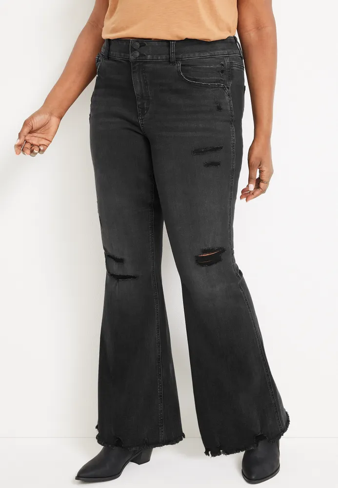 Plus m jeans by maurices™ Flare Mid Rise Ripped Jean