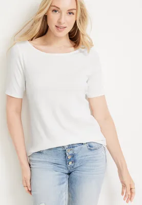 24/7 Flawless Ribbed Ballet Neck Tee
