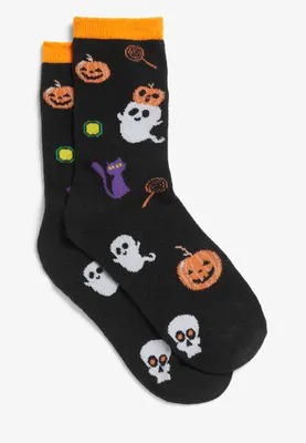 Girls Halloween Ghost Crew Socks