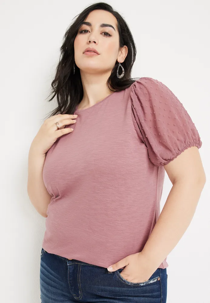 Plus Clip Dot Sleeve Tee