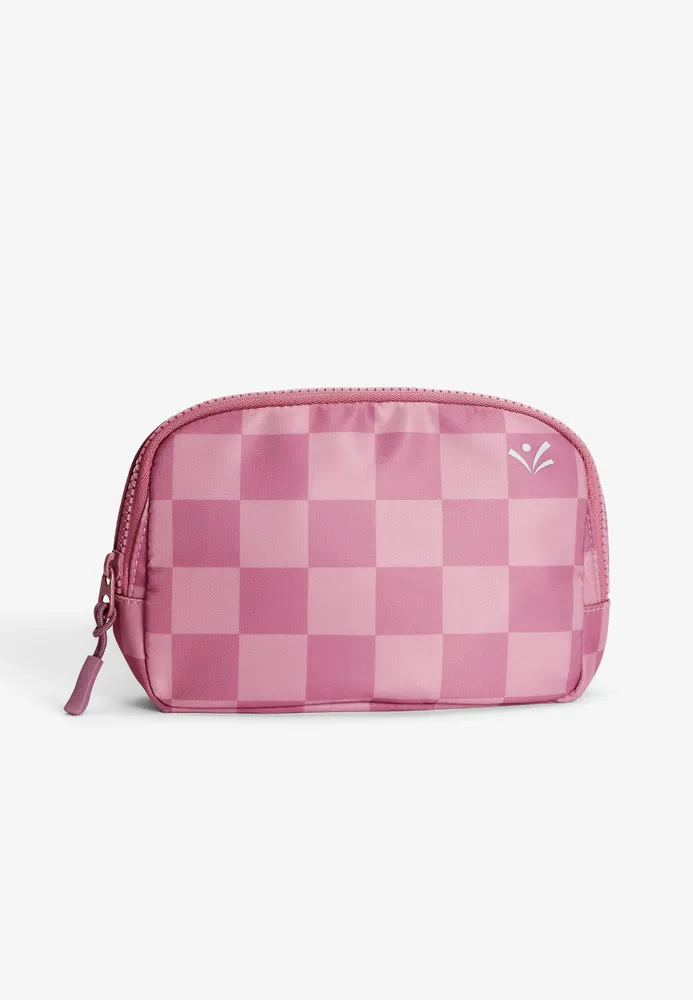 Girls Pink Checkered Belt Bag