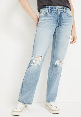 edgely™ Relaxed Boyfriend Straight Low Rise Ripped Jean