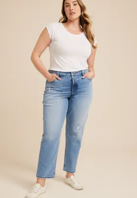 Plus Goldie Blues™ High Rise Curvy Light Cheeky Taper Ankle Jean