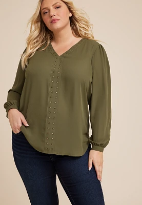 Plus Atwood Studded Tunic Blouse