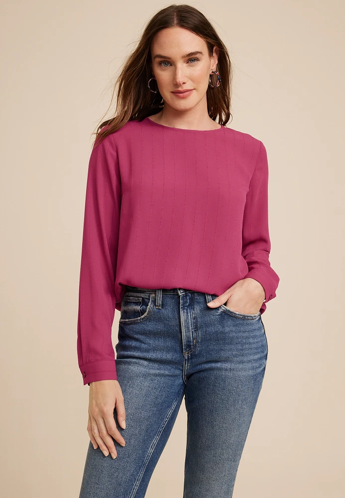 Delton Button Back Blouse