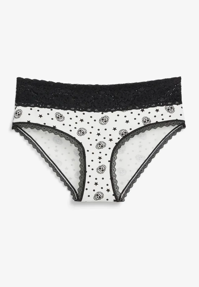 Simply Comfy Wide Lace Trim Cotton Thong Panty