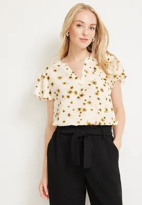 Maurices Women's x Large Size Atwood Pleated Polka Dot Blouse - Shop The Look - Work Wear Essentials - Shirts & Blouses