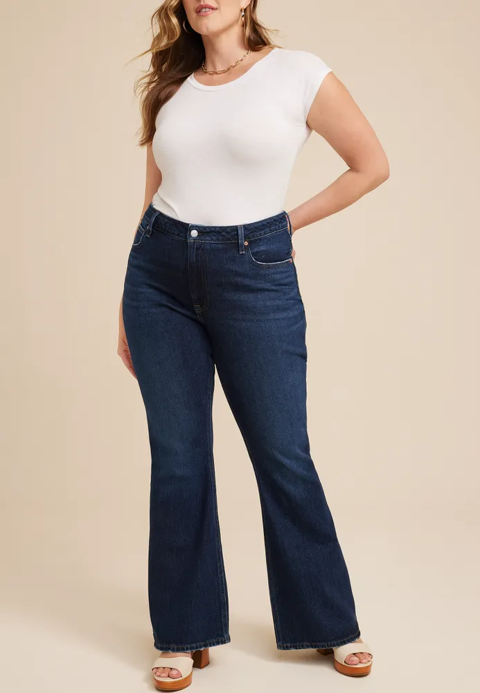 Maurices Plus Goldie Blues™ High Rise Curvy Dark 90s Flare Jean