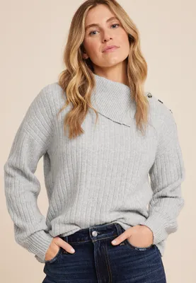 Asymmetrical Cowl Neck Sweater