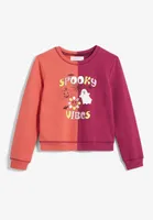 Girls Colorblock Spooky Vibes Halloween Sweatshirt
